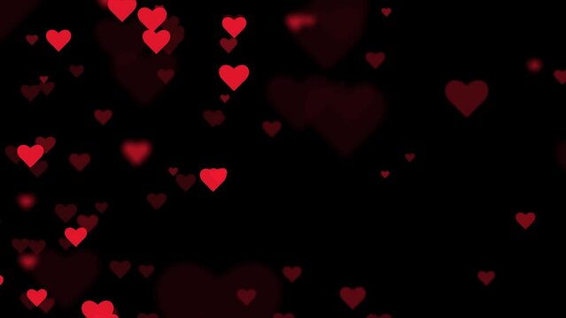Particle Heart Background Stock Video in a Loop - Motion colorful hearts pattern, valentines day and wedding stock video