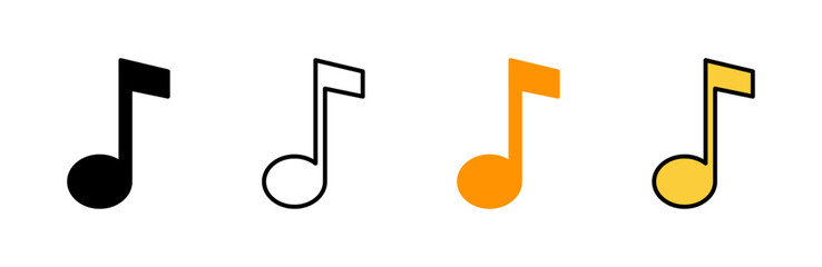 Music icon set  vector. note music sign and symbol