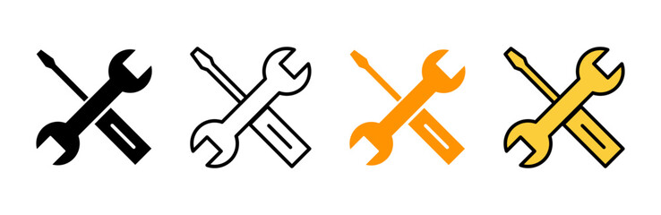Repair tools icon set vector. tool sign and symbol. setting icon. Wrench and screwdriver. Service