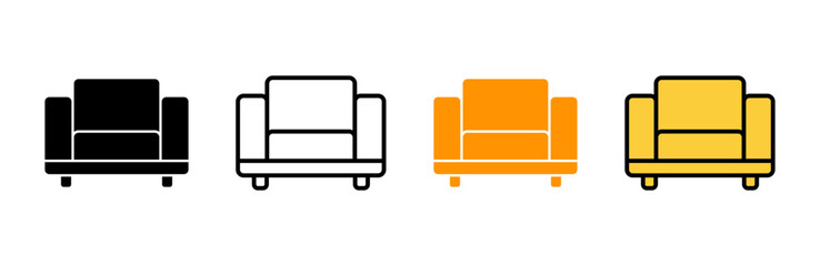 Sofa icon set vector. sofa sign and symbol. furniture icon - obrazy, fototapety, plakaty