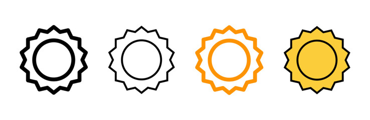 Sun icon set vector. Brightness sign and symbol.