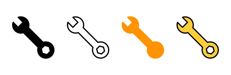 Wrench icon set vector. repair icon. tools sign and symbol