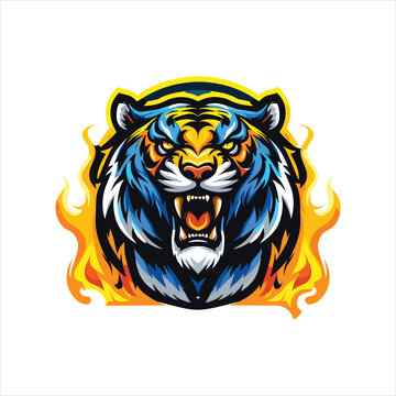 tiger head logo esport gaming
