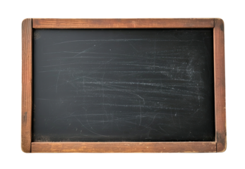 Old blank blackboard isolated on transparent background
