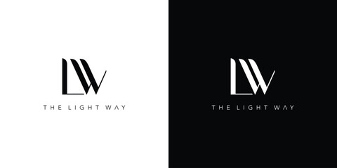 modern and Luxury  LW logo design - obrazy, fototapety, plakaty