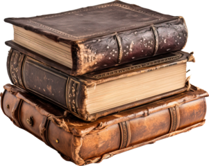 Stack of books isolated on transparent background. png