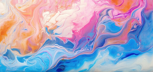 Abstract marbled texture acrylic paint, ink painted waves with vibrant color