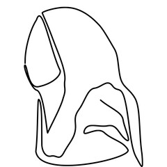 Continous line hijab woman illustration