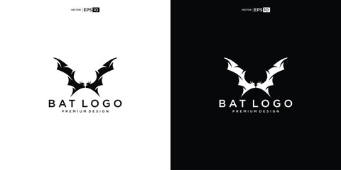 wild bat house logo design vector icon
