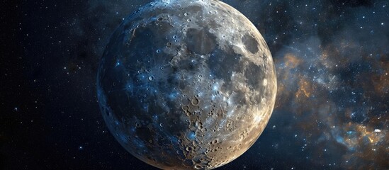 Enlarged view of a complete moon.