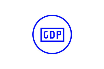 gdp pictogram in flat style design isolated on white. Vector illustration.	
