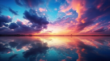 Fototapeta na wymiar Beautiful sunset sky, Nature sky backgrounds