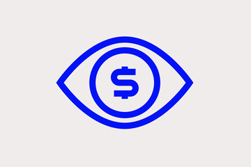 money view pictogram in flat style design. Vector illustration.	
