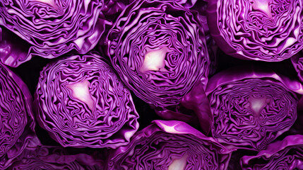 Obraz premium Red cabbage in a group wallpaper - ai generative