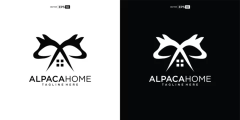Foto auf Alu-Dibond Alpaca house logo design illustration © nurvika