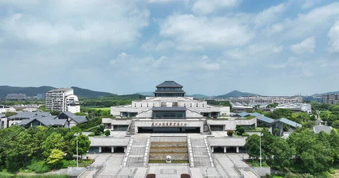 view of ancient architecture in suzhou by lake