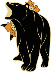 Retro Animal Tattoo Bear