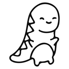 Cute dinosaur doodle with transparent background
