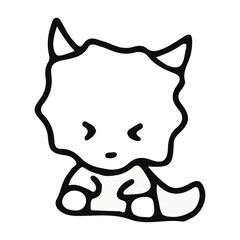 Cute dinosaur doodle with transparent background