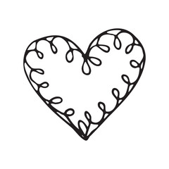heart. hearts. doodle. different patterns of hearts. beauty. valentine's day. vector. on a white background. pattern. a decorative element. decor.