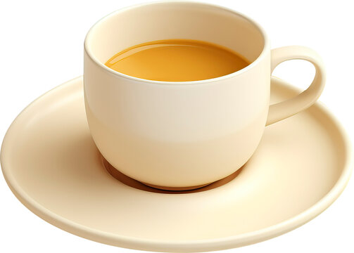 Cup of tea isolated on transparent background. PNG