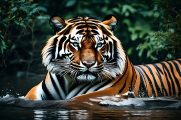 white tiger in the water