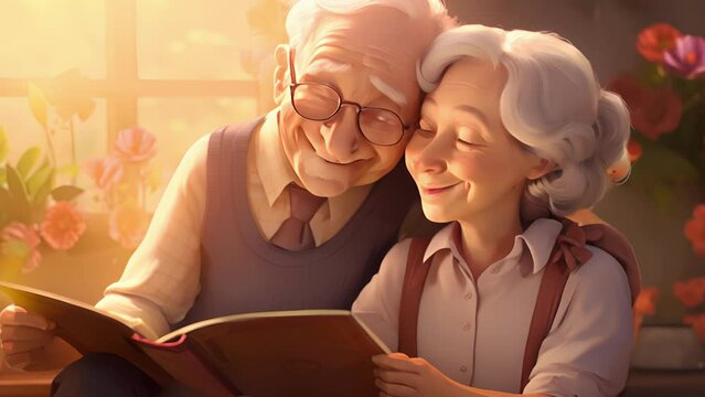 The couple sits closely together, lost in the nostalgia of each letter, their expressions a mix of laughter, tears, and pure love.