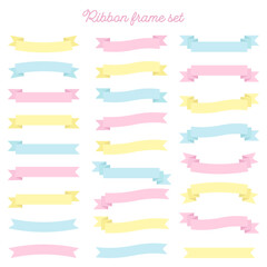 リボンのフレームのベクターイラストセット