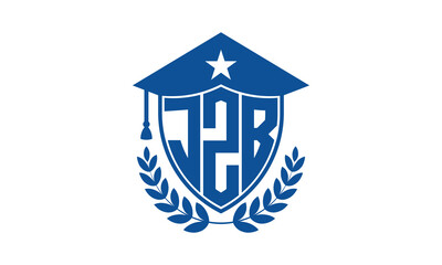 JZB three letter iconic academic logo design vector template. monogram, abstract, school, college, university, graduation cap symbol logo, shield, model, institute, educational, coaching canter, tech