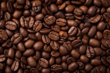 Fototapeta premium Coffee beans filling a background, texture