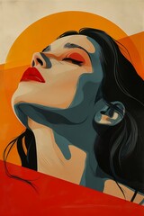 woman red lip black hair teal orange sly best album covers female ascending sky faces