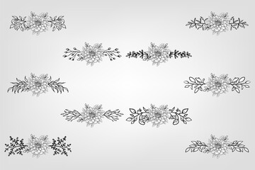 Obraz premium Set botanic blossom floral elements Decorative for Invitation