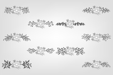 Set botanic blossom floral elements Decorative for Invitation