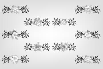 Set botanic blossom floral elements Decorative for Invitation