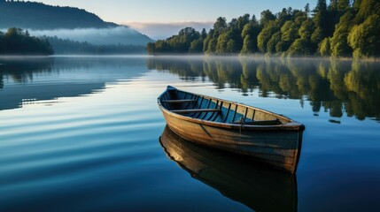 Small boat on lake