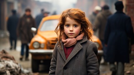 Fototapeta premium woman talking on the phone in the city