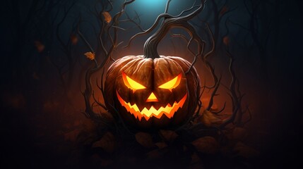 halloween pumpkin on a black background