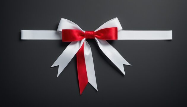  a red and white bow with a red ribbon on a black background with room for text or image stock photo - budget - free, code, code, please.
