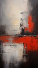 An Abstract Painting With Red and Black Colors