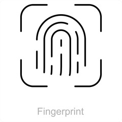 Fingerprint and scanning icon concept