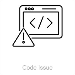 Code Issue and error icon concept 