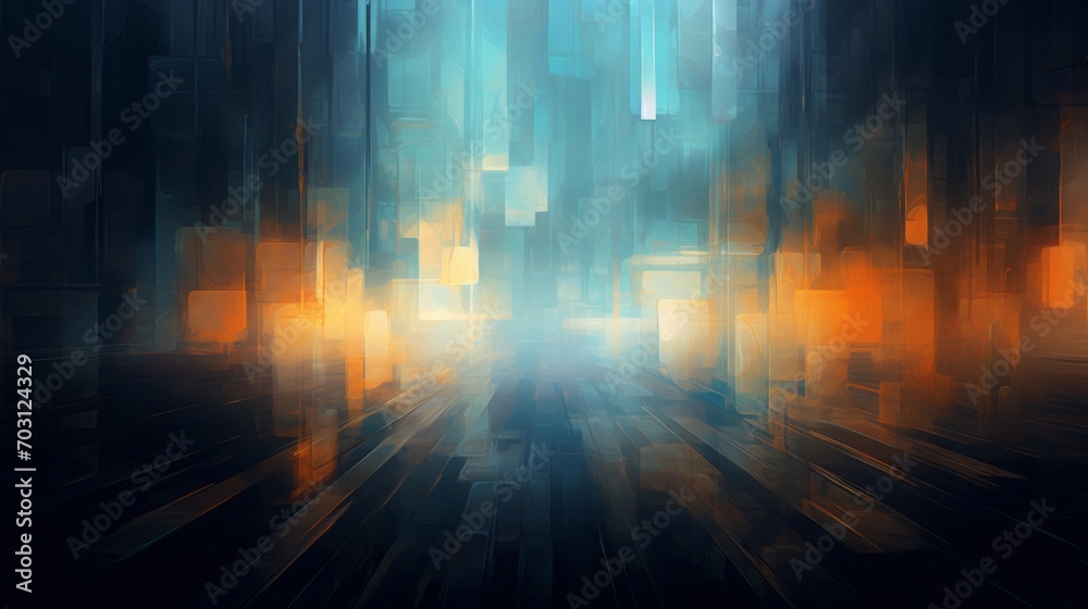 Poster abstract digital cyber background, big data code matrix futuristic, digital art style, illustration 