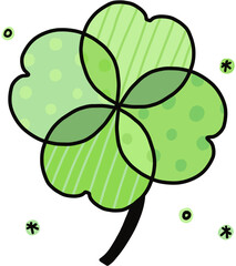 Clover leaf lucky leaf cartoon icon