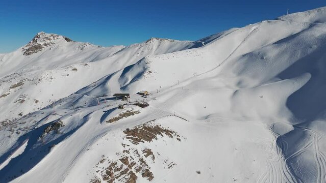 Snack Le Z&eacute;nith highest restaurant and ski area Les Orres ski resort Pousterle Genepi chairlift