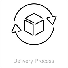 Delivery process and processing icon concept