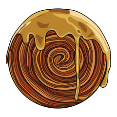 Cromboloni or croissant and bombolone with tiramisu flavor vector illustration