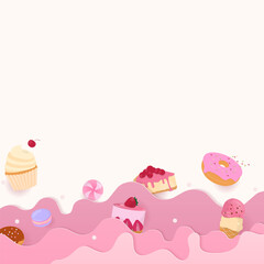 Cake and dessert with pink wave