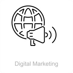 Digital Marketing and technology icon concept