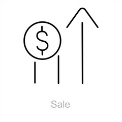 Sale and growth icon concept