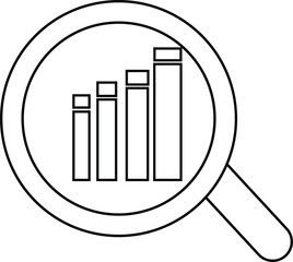 magnifying glass with graph